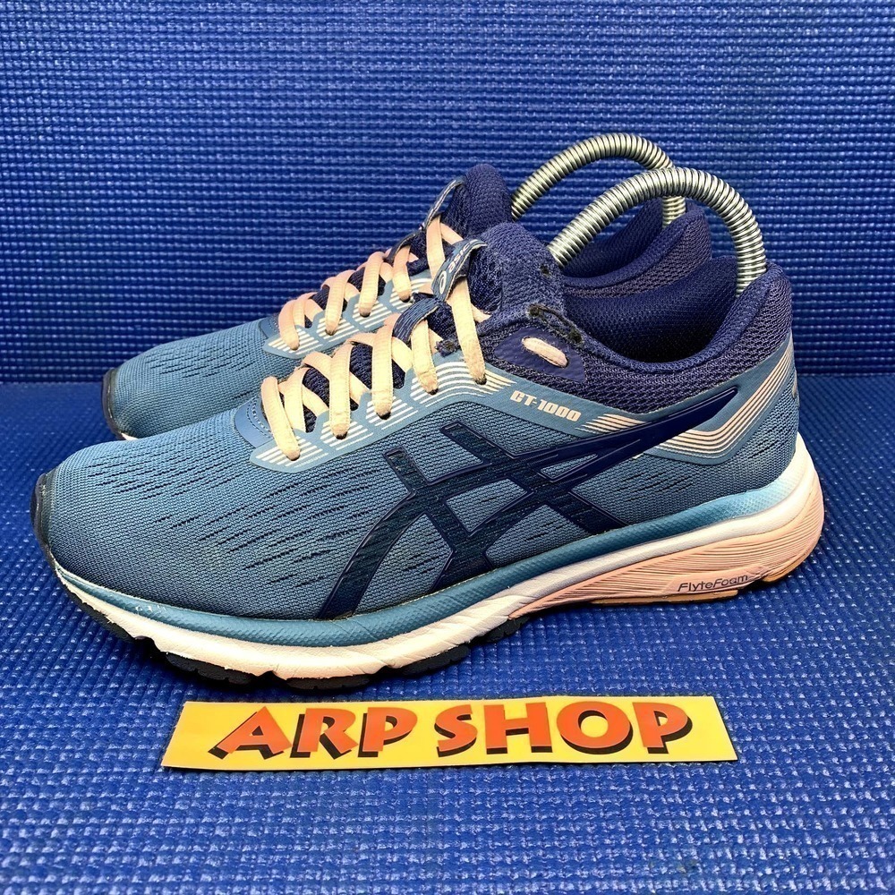 ASICS GT- 1000 7 Women`s Size 7 Blue Pink White Athletic Running Shoes 1012A029